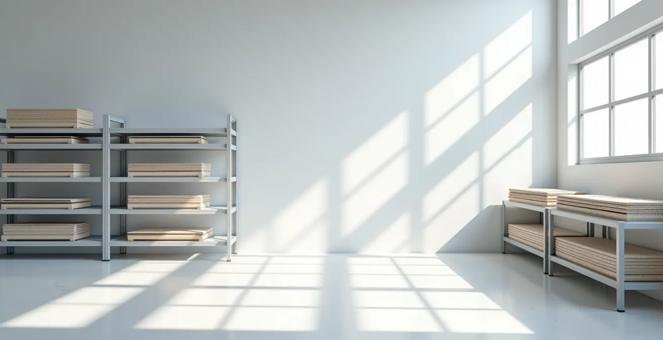 Vue d'ensemble d'un atelier d'électricien parfaitement organisé avec tableaux pré-équipés