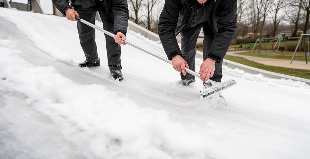 Équipe gérant l'évacuation de mousse après animation