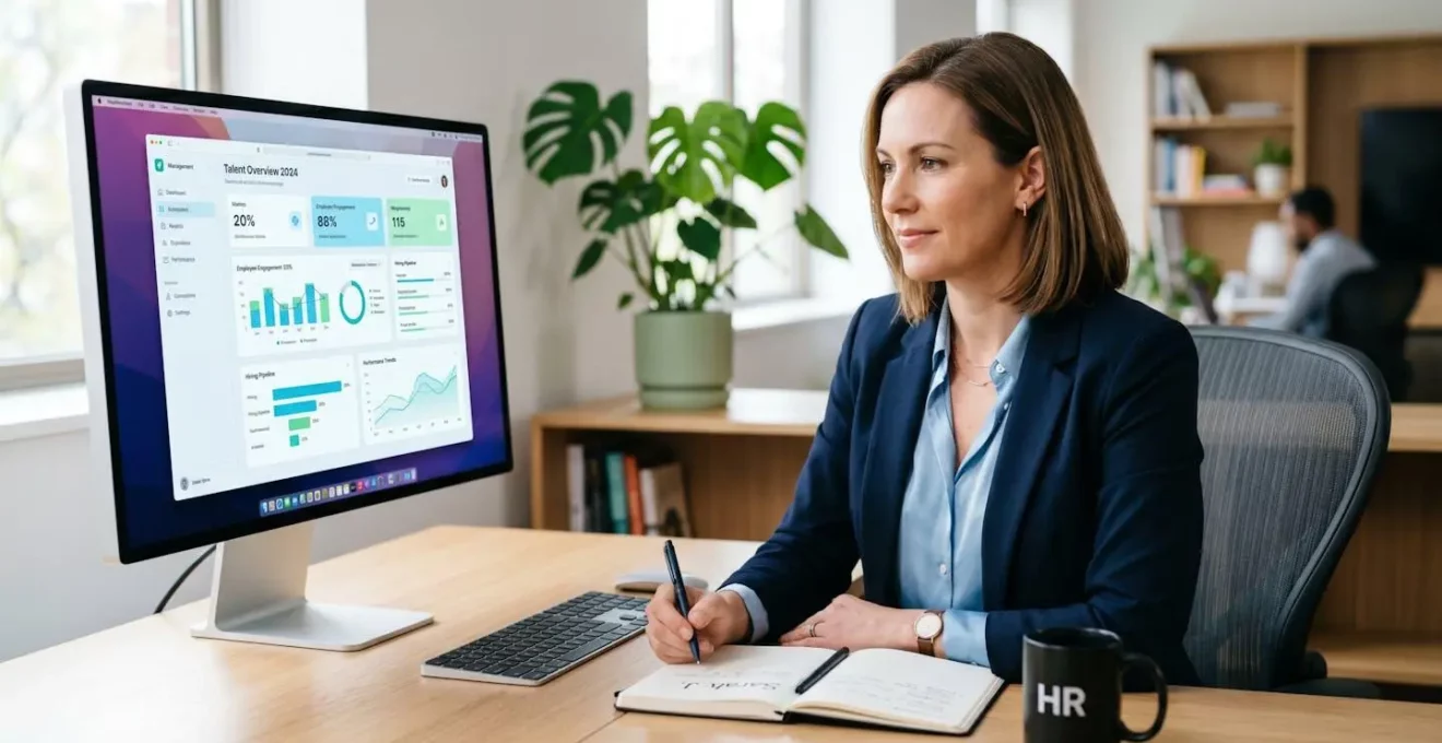 Dirigeant de PME consultant une plateforme numérique de gestion des avantages salariés